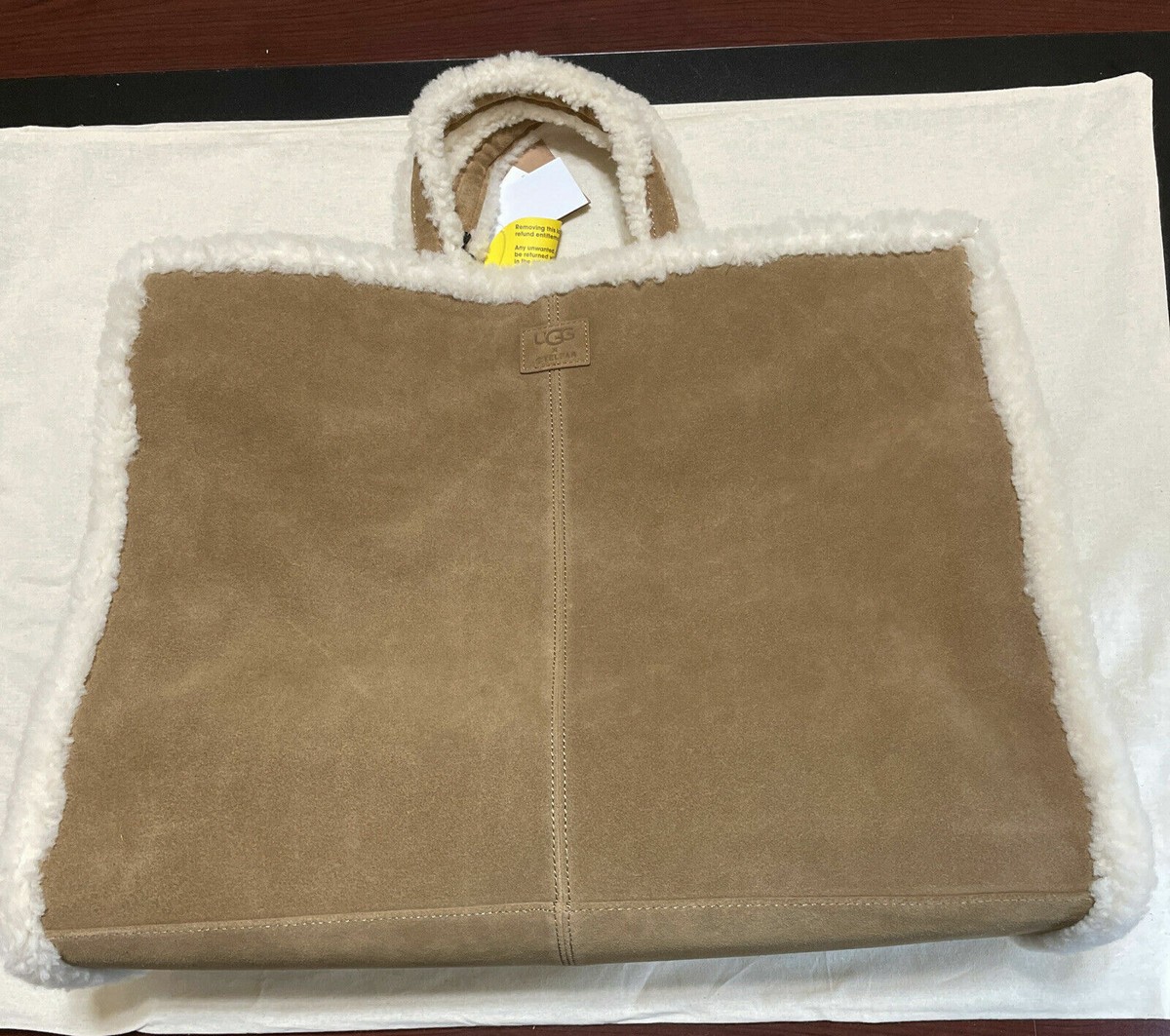 UGG x Telfar Shopping Bag LARGE Chestnut Sheepskin Suede