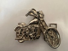 Vintage Motorcycle Chopper Bike Silver Metal Belt Buckle for up to 1.5 Inch Belt