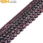 Faceted Dark Red Garnet Natural Stone Round Beads For Jewellery Making 15"