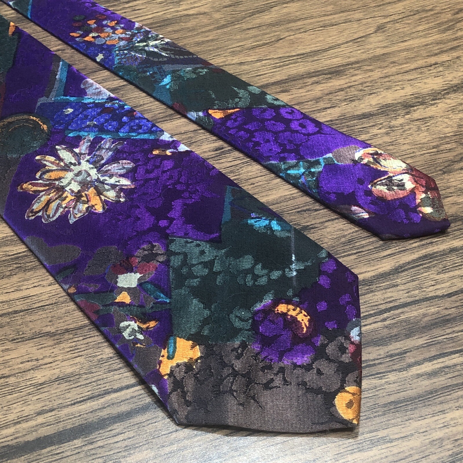 AMERI Necktie Wool Silk Blend Colorful Abstract P… - image 2