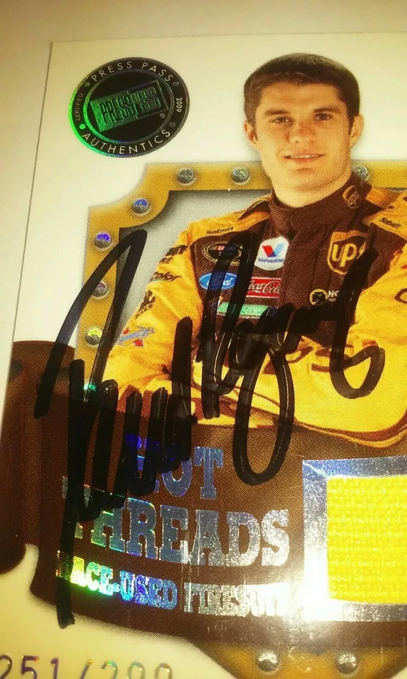 David Ragan Autographed Race Used Fire Suit Rookie Premium 2009 Press Pass Card - Image 2 of 4