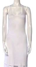 alice + olivia Women's Medium White Scoop Neck Bodycon Tank Dress Simi-Sheer New