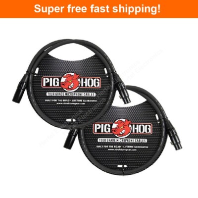 2 Pack Pig Hog PHM3 High Performance 8MM XLR Mic Cable, 3FT LIFETIME WARRANTY!