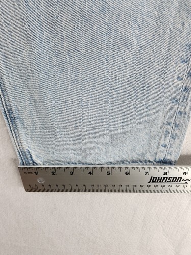 New American Eagle 90’s Straight Jeans sz 18 Blown Out Blue High Rise Stretch - Picture 8 of 12