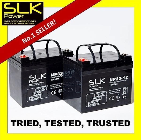 SLK POWER 2 x 12v 12ah 15AH 33ah 38ah 50ah 55ah 75ah KYMCO MOBILITY SCOOTER BATTERIES