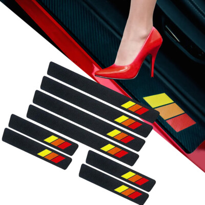 8x Door Threshold Sill Sticker Trim Step Protector Scuff Plate For Toyota Tacoma