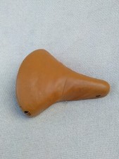 VINTAGE BICYCLE SADDLE BROWN  VINYL DOUBLE SPRUNG RETRO PUSH BIKES