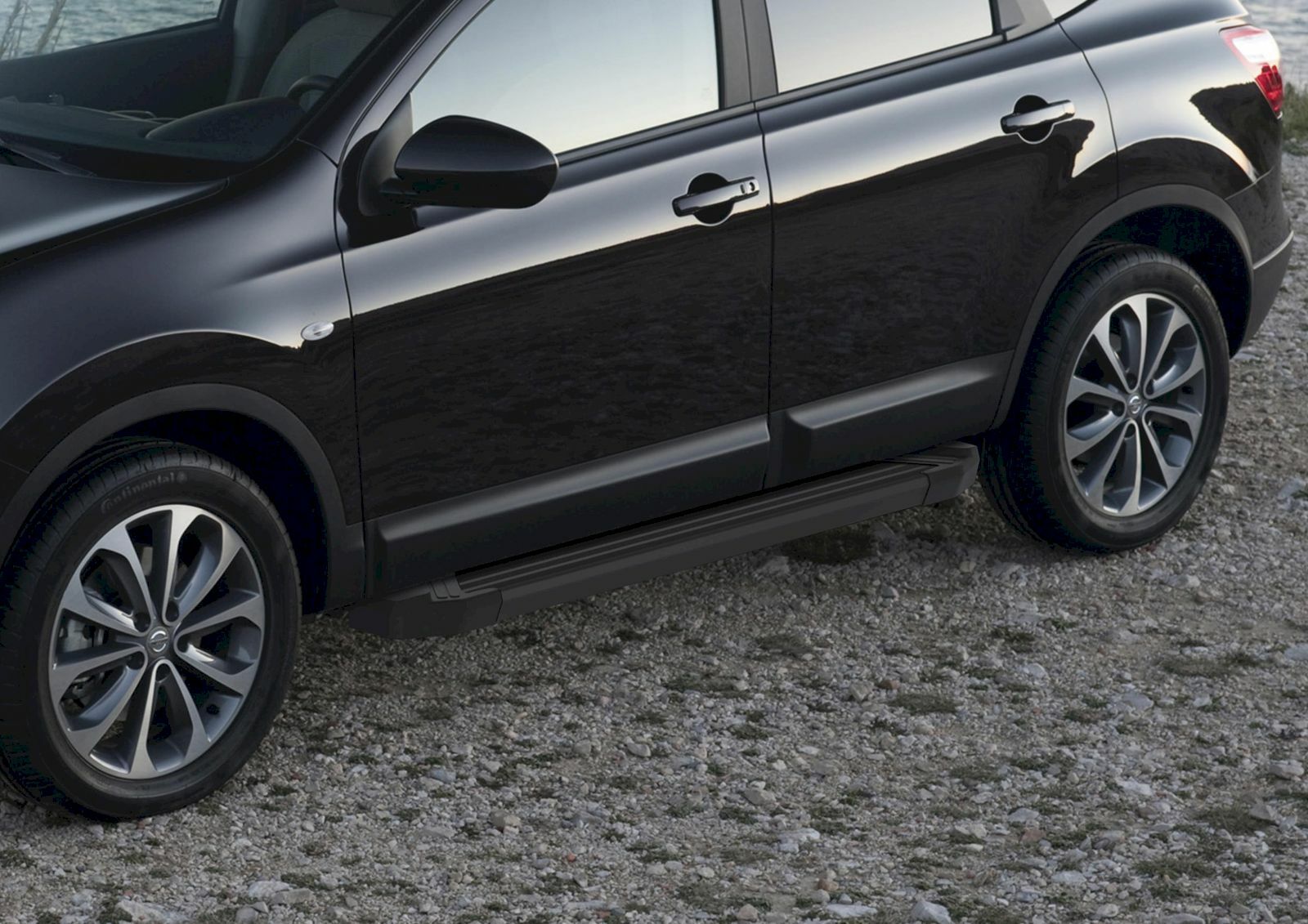 Marche pieds RIVAL en aluminium noir pour SUV Nissan X-Trail T31 de 2007 à 2013