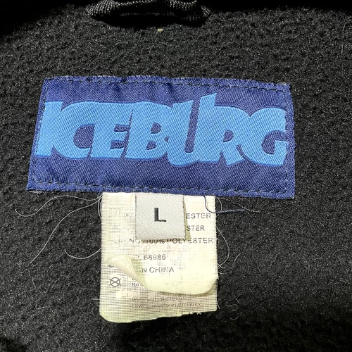 Vintage Iceberg History Fleece Zip Up Jacket Large Black Gorpcore 90s Rap Hiphop image 2