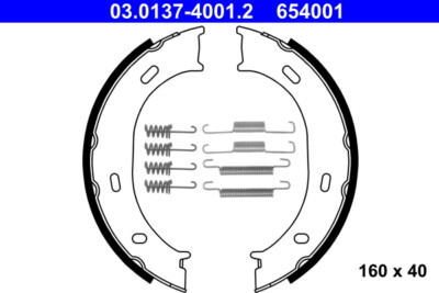 ATE 03.0137-4001.2 BRAKE SHOE SET, PARKING BRAKE REAR AXLE FOR MERCEDES-BEN
