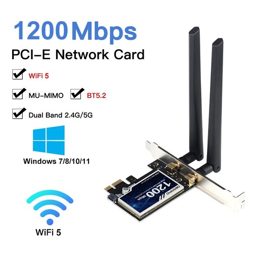 WiFi 6E 2.4G/5G/6Ghz Wireless PCIE Adapter Bluetooth 5.2 WiFi Card For PC Win 10 - Picture 20 of 24