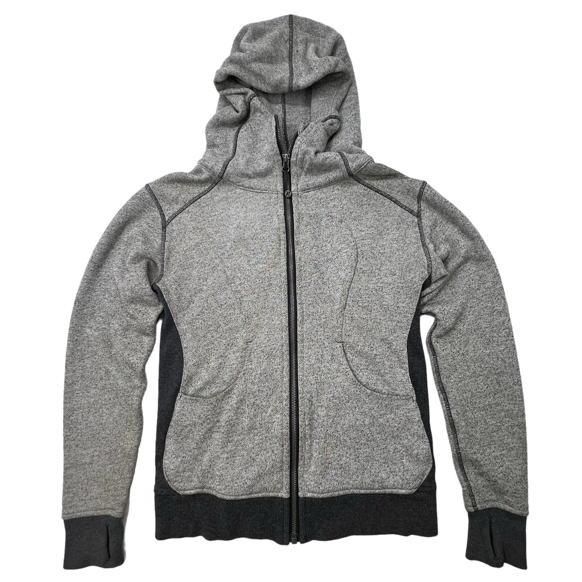 Lululemon Scuba Two Tone Gray Full Zip Sweatshirt Hoodie Top