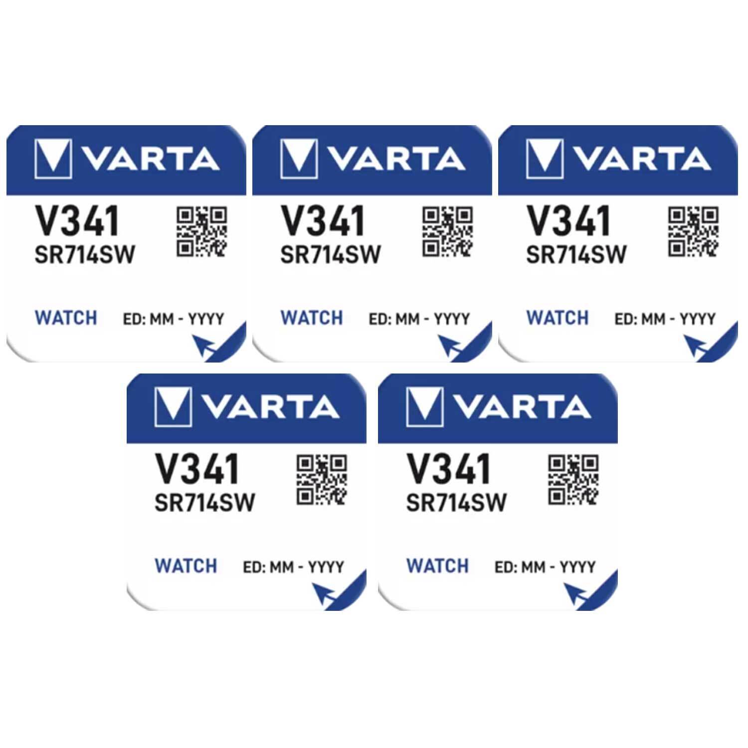 Thumbnail - Varta Uhrenbatterie Silver Oxide Knopfzelle V341 Sr714sw 1.55v 5 Stück