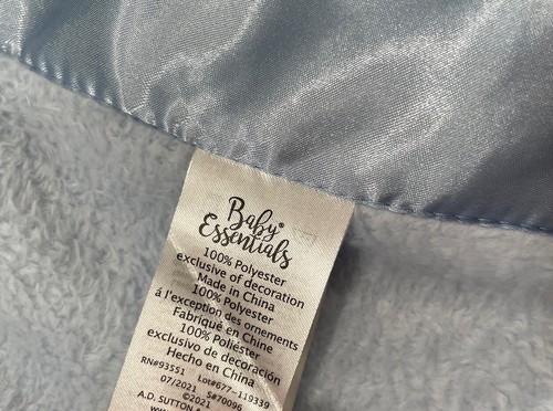Baby Essentials Soft Blue THANK HEAVEN FOR LITTLE BOYS Blanket Lovey bear EUC - Picture 3 of 3