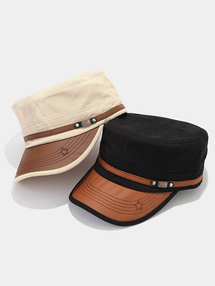 Military Army Cap Cadet Hat Flat Top Caps Summer Autumn Vintage