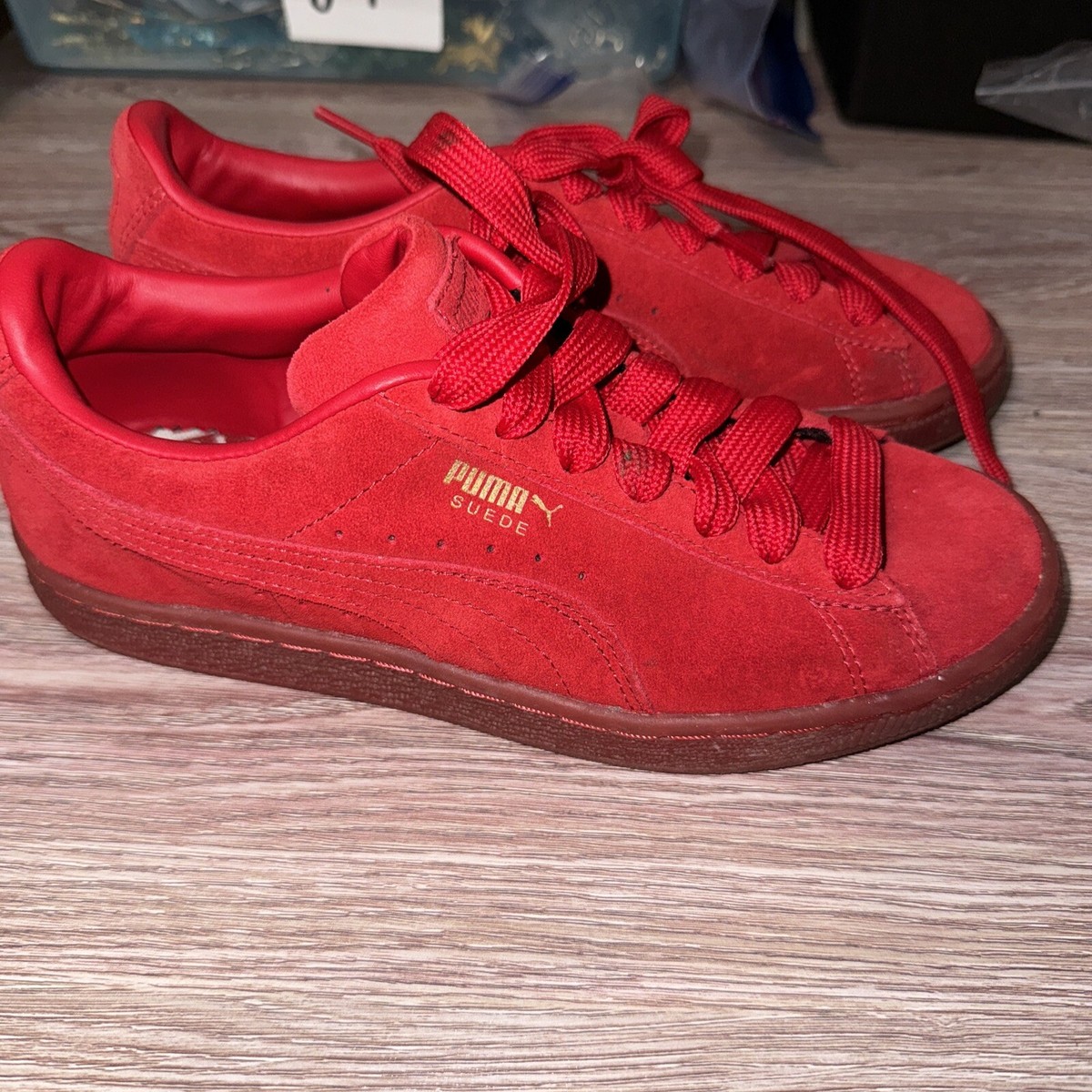 Puma Suede Classic Red Mono Gold Infant Children's Size