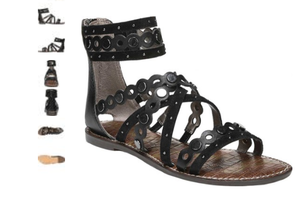 womens black leather gladiator sandals
