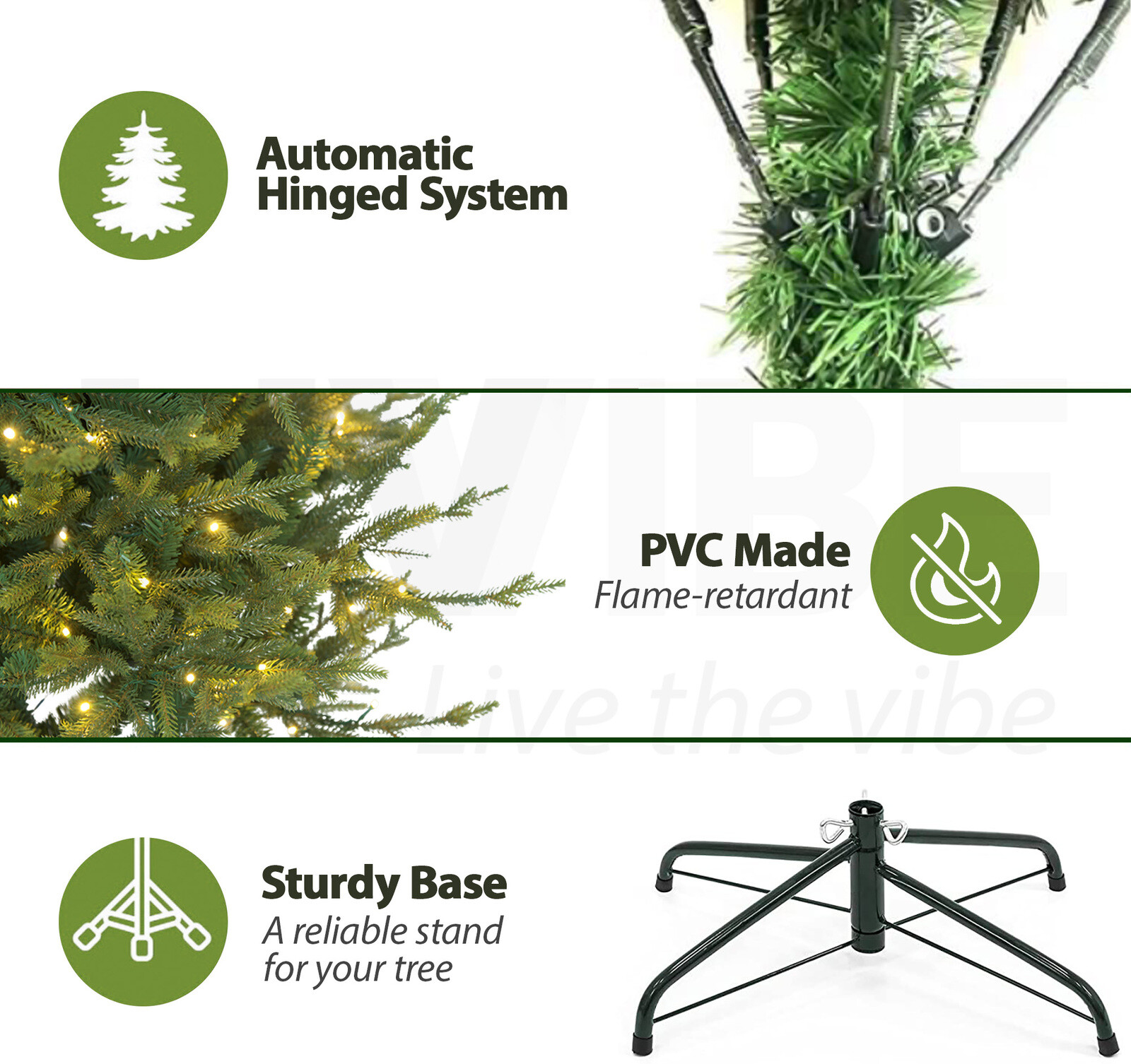 Festiva 1.8m Christmas Tree Prelit Xmas Tree Warm Multicoloured LED