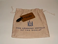 The Leading Hotels of the World Luggage Tag & Small Drawstring Bag, pre-owned