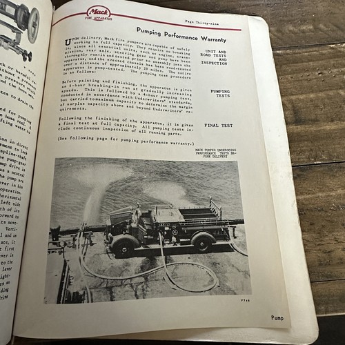 1950s MACK FIRE APPARATUS Fire Truck 95 Proposal & Specifications Books - Picture 11 of 18