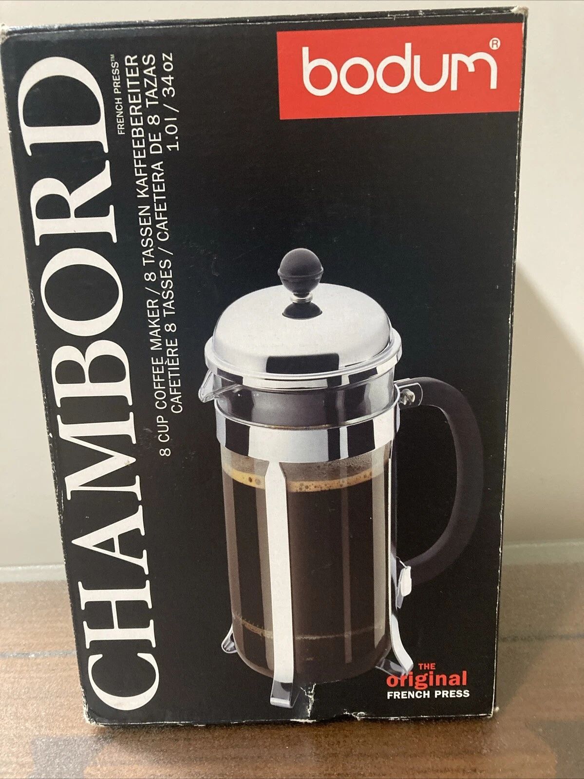 BODUM Chambord The Original French Press Coffee Maker 8 Cup 1L 34oz 1928-16US6