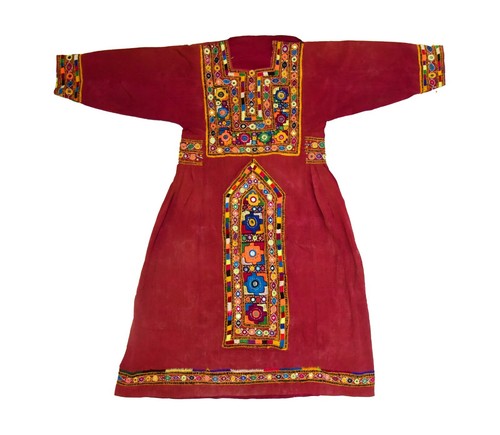 Vintage Banjara Tribal Dress Afghani Multi Embroidered Mirror Work Balochi Boho - Picture 11 of 11