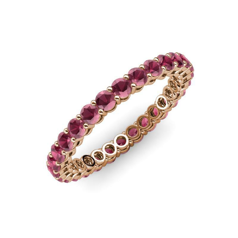 TriJewels Rhodolite Garnet Prong Eternity Ring 1.64 ctw 14K Rose Gold JP:149726 TriJewels Rhodolite Garnet Prong Eternity Ring 1.64 ctw 14K Rose Gold JP:149726