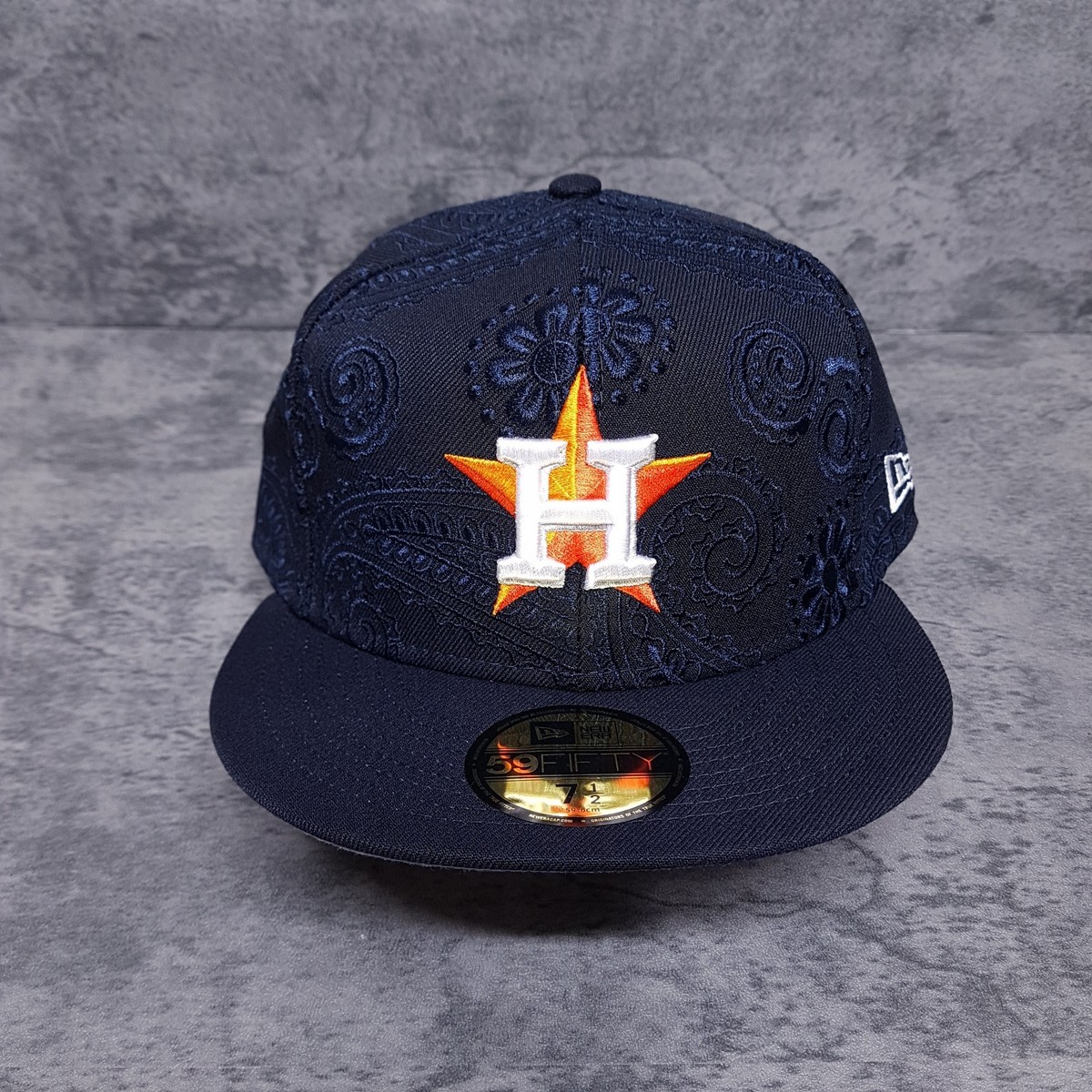 HOUSTON ASTROS New Era Paisley Embroidered 59FIFTY Fitted Hat 7 1
