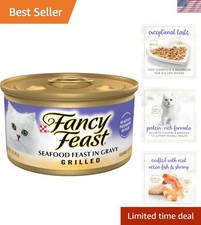High-Quality Purina Seafood Wet Cat Food in Gravy - 24 x 3oz Cans for All Breeds 10.66 per gallon