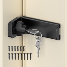 90 Degree Sliding Door Lock, Security Right Angle Hasp Latch Lock, Gate Latch...