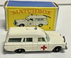 Vintage 1968 Matchbox 3 Mercedes Benz Binz Ambulance +Box & Stretcher Lesney #2