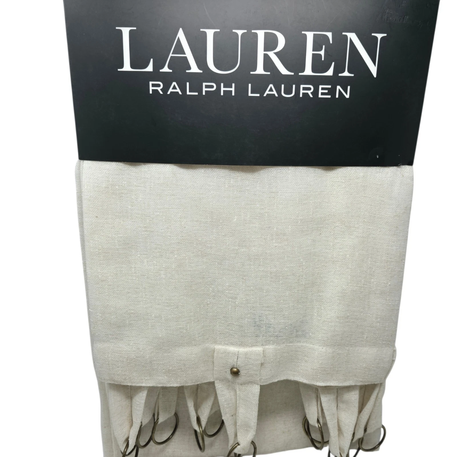Ralph Lauren Linen Blend Ring Top Curtains 52x96 Designer Drapes Panels