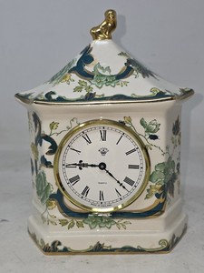 Masons Ironstone Chartreuse Mantel Clock - Green 19cm Tall