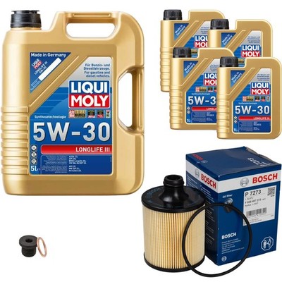BOSCH Inspektionspake 9 L LIQUI MOLY Longlife III 5W-30 für Audi Q7 4M Q8 4MN