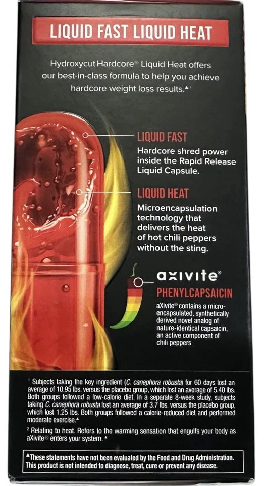 Термогенная жидкая тепловая добавка для похудения Hydroxycut Hardcore 60 карат Exp2027 - Изображение 4 из 4