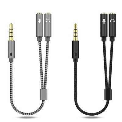Headphone Microphone Splitter 3.5mm 2 Female to 1 Male Microphone Splitter Cable