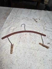 Vintage Wood Hanger With Clothes Pins . See Pics