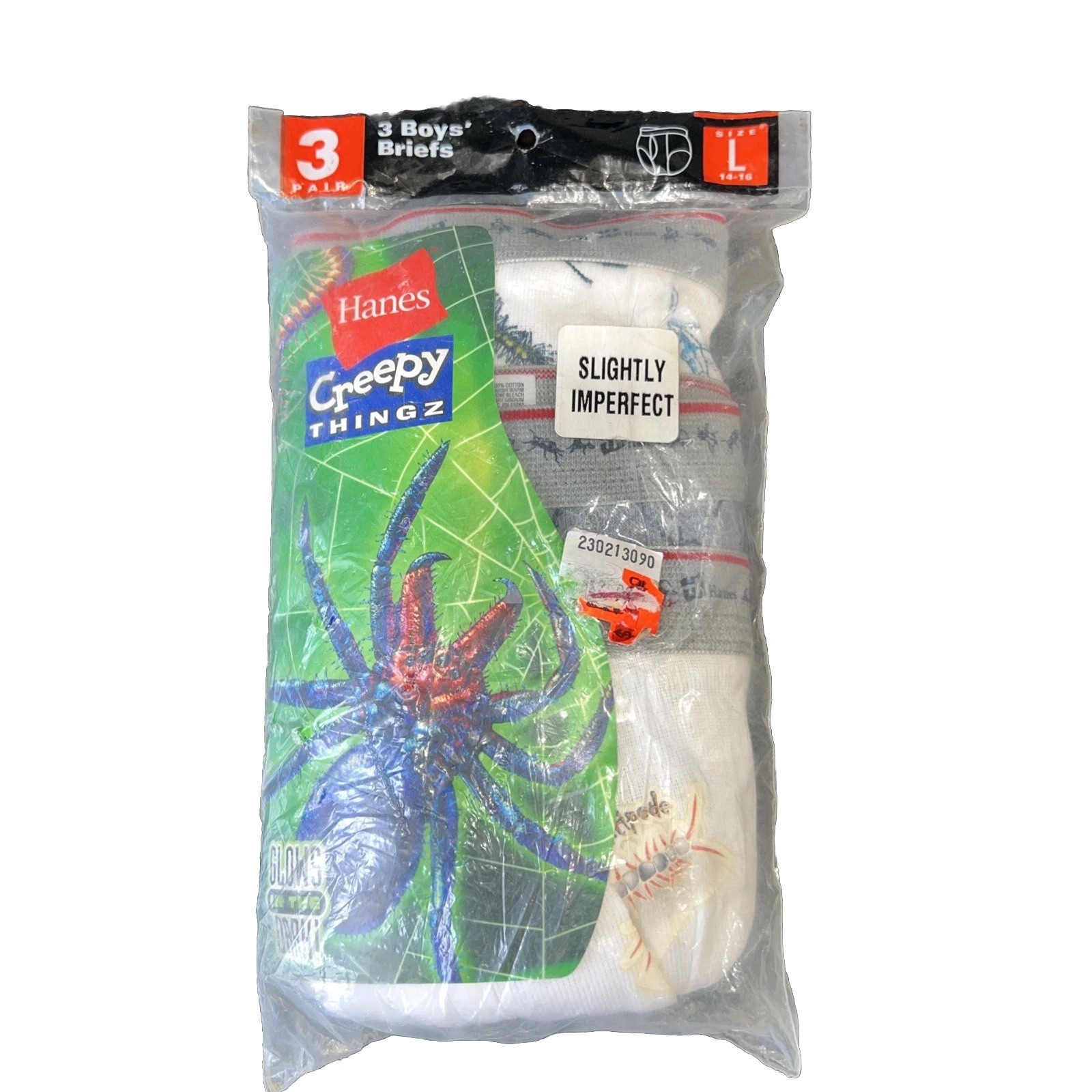 SI Hanes Creepy Things Size Lg 14-16 Boys Briefs Underwear of 3 NWT Glow In Dark