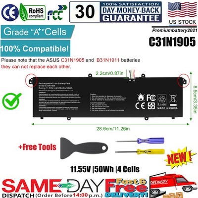 New C31N1905 Battery For ASUS VivoBook S14 M433 S433 S433FL S15 S533 S533EQ 50Wh