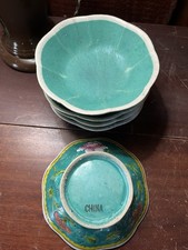 Antique Set Of 5 Bowls -Early 20th Century China- Rice Bowls