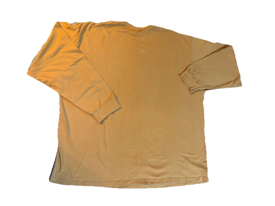 Timberland Logo Camel Beige T-shirt Tree Logo Long Sleeved Mens 3X Cotton - Image 4 of 4