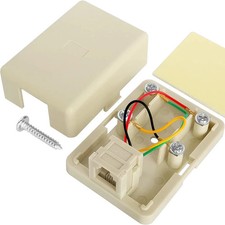 Phone Jack Surface Mount Single Port Telephone Jack Box 4 Screw Terminals to 1 R