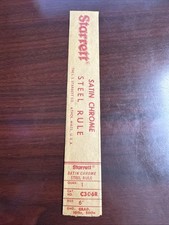 LS Starrett C306R-6 Tempered Steel Rule USA 6" with Case