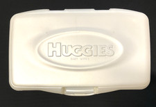 HUGGIES Baby Wipe EMPTY Refillable Pop-Up White Container Discontinued 2008
