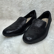 Clarks Collection Black Shiny Slip-On Loafers Comfort Size 7