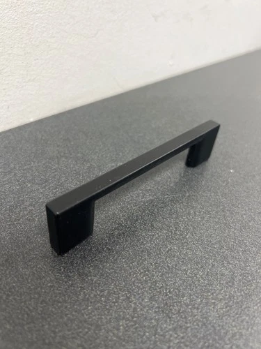 3-3/4" (96 mm) Squared Sleek Cabinet Bar Handle / Drawer Bar Pull - Matte Black - Picture 3 of 3