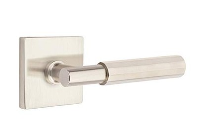Emtek Select Privacy, Square Rosette, T-Bar Stem, Faceted Handle US15 RH