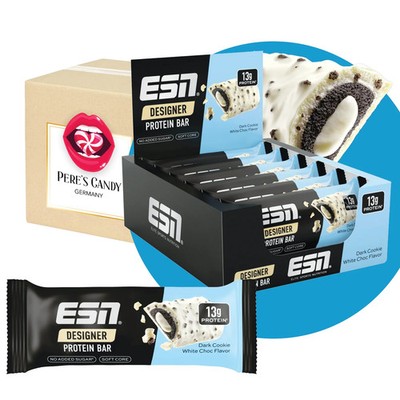 ESN Designer Protein Bar Box 12x45g - Dark Cookie White Choc - Made in Germany