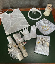 Vintage First Communion Set Mi Primera Comuni n Candle Book Gloves Veil Angel