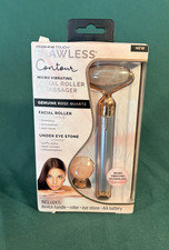 Finishing Touch Flawless Contour Vibrating Facial Roller  Massager Rose Quartz